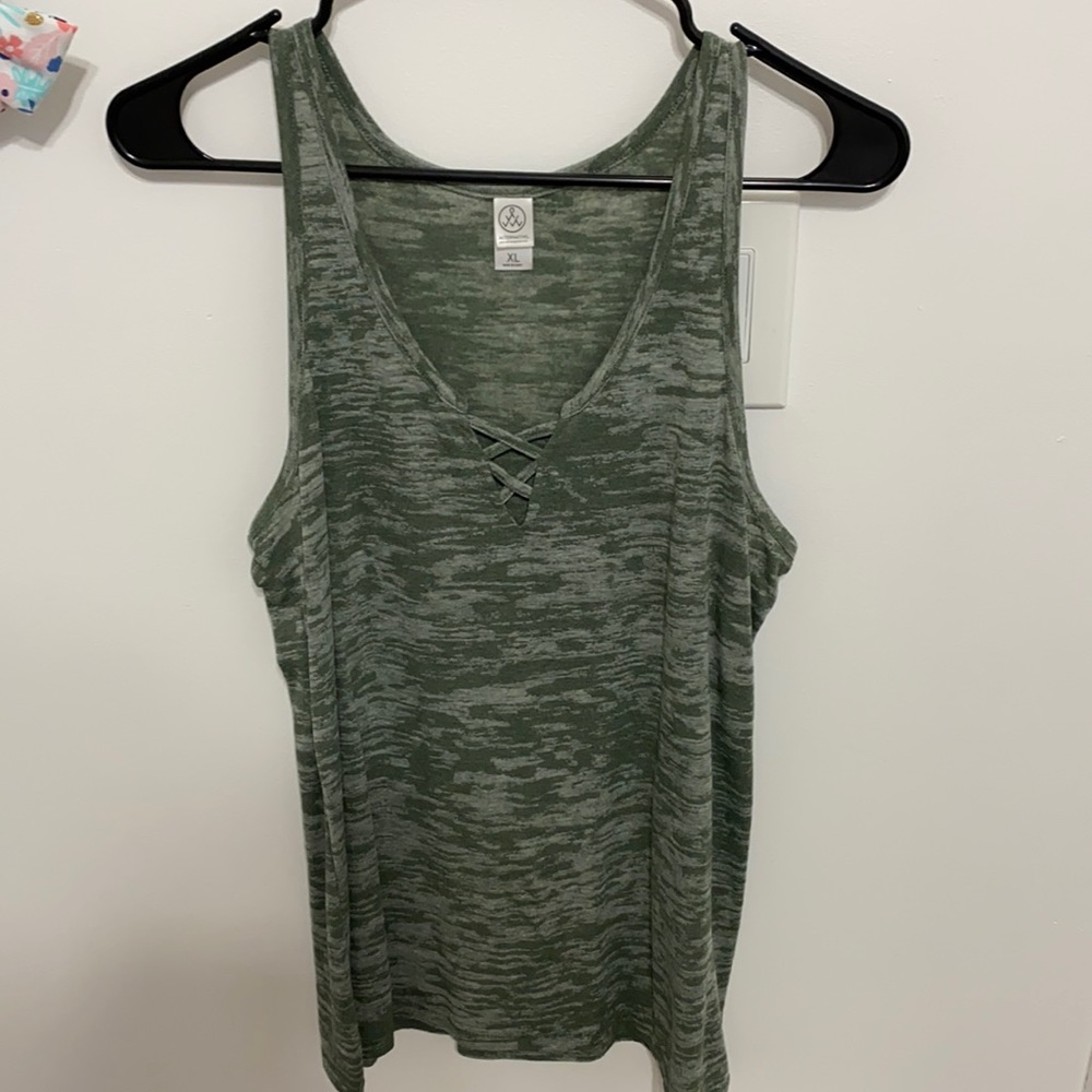 Green tie-dye tank top